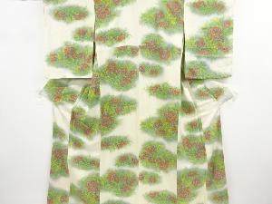 リサイクル　草花模様小紋着物